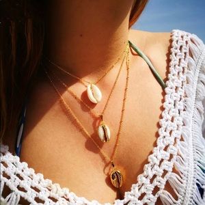 Bohemian Shell Layers Chain Choker Necklace